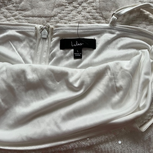 Lulus Truly Sensational White Sequin Feather Sleeveless Mini Dress - Picture 13 of 16